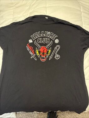 Hellfire Club Graphic Tee - Black with Red Devil Motif